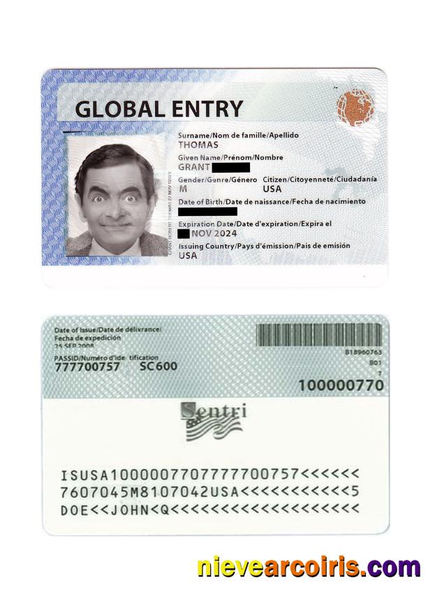 USA Global entry card